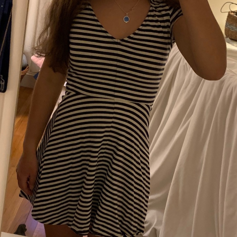 Blue and white striped American eagle dress